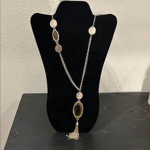 Chico's Silver Necklace with Gold Accents
